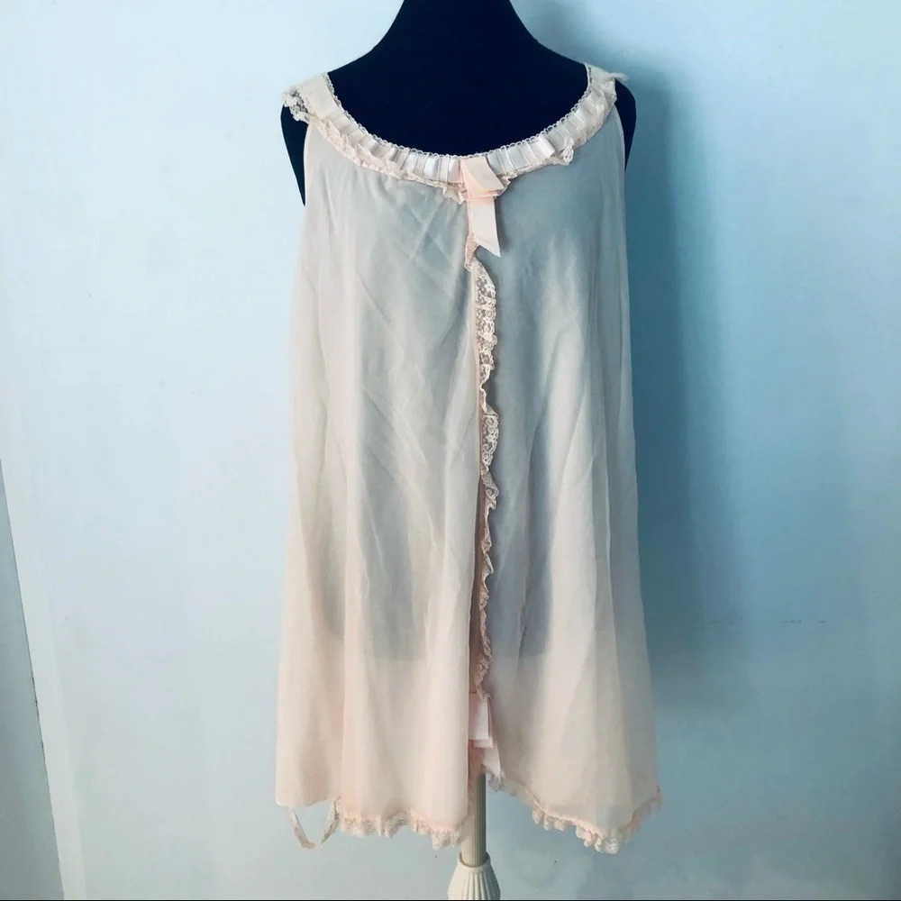 Vintage Odette Barsa Pint Nightie Satin Ribbon L